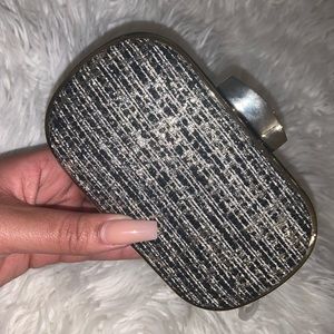 Black & silver Express Clutch with gold trimming